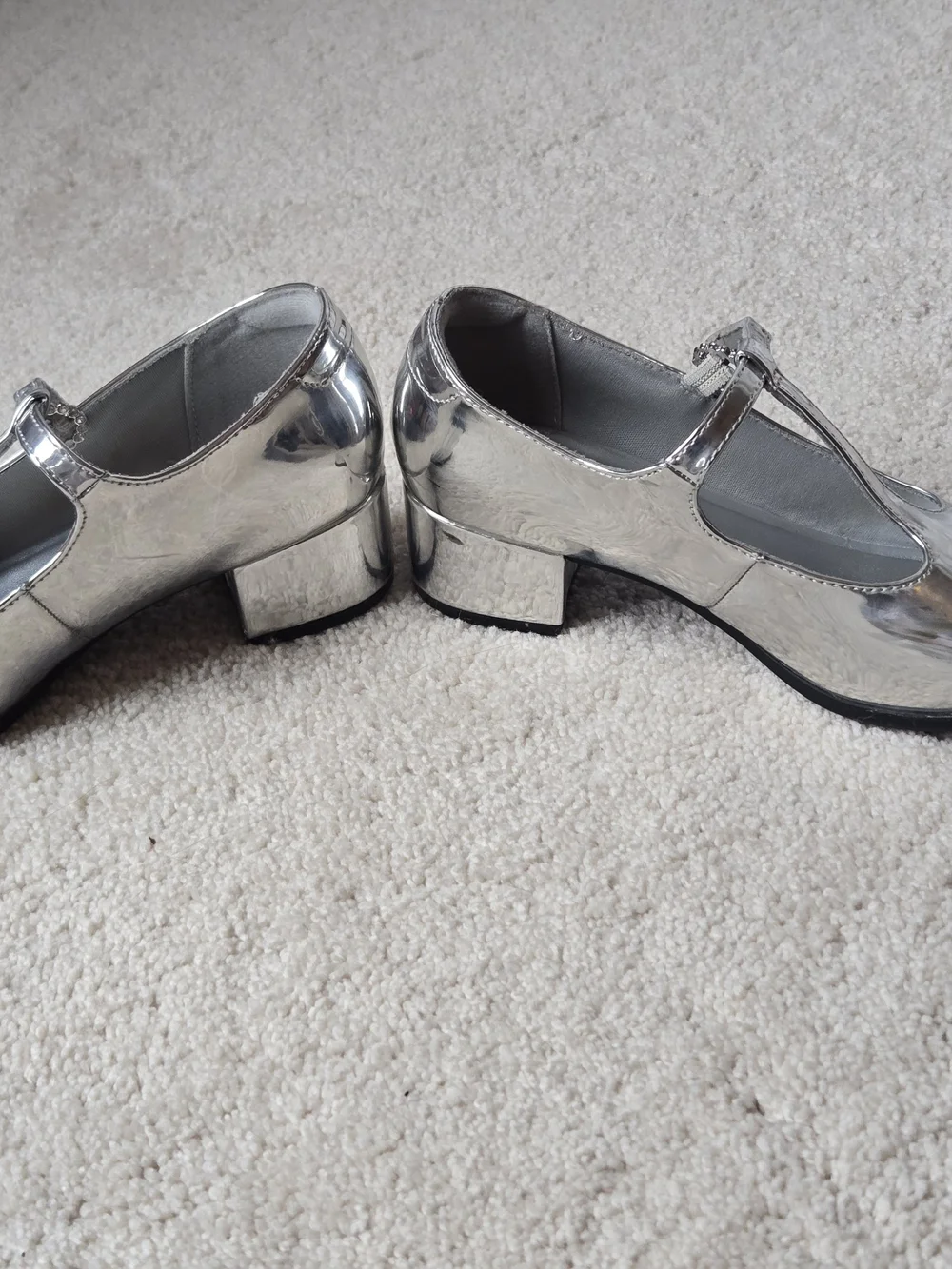 Art Class Silver T-Strap Kids Dress Shoes
